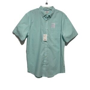 Croft & Barrow Mens Button Up Shirt blue big &‎ tall casual Plus size L- DEFECTS